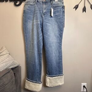 Judy Blue Ankle Jeans with Fleece Cuffs